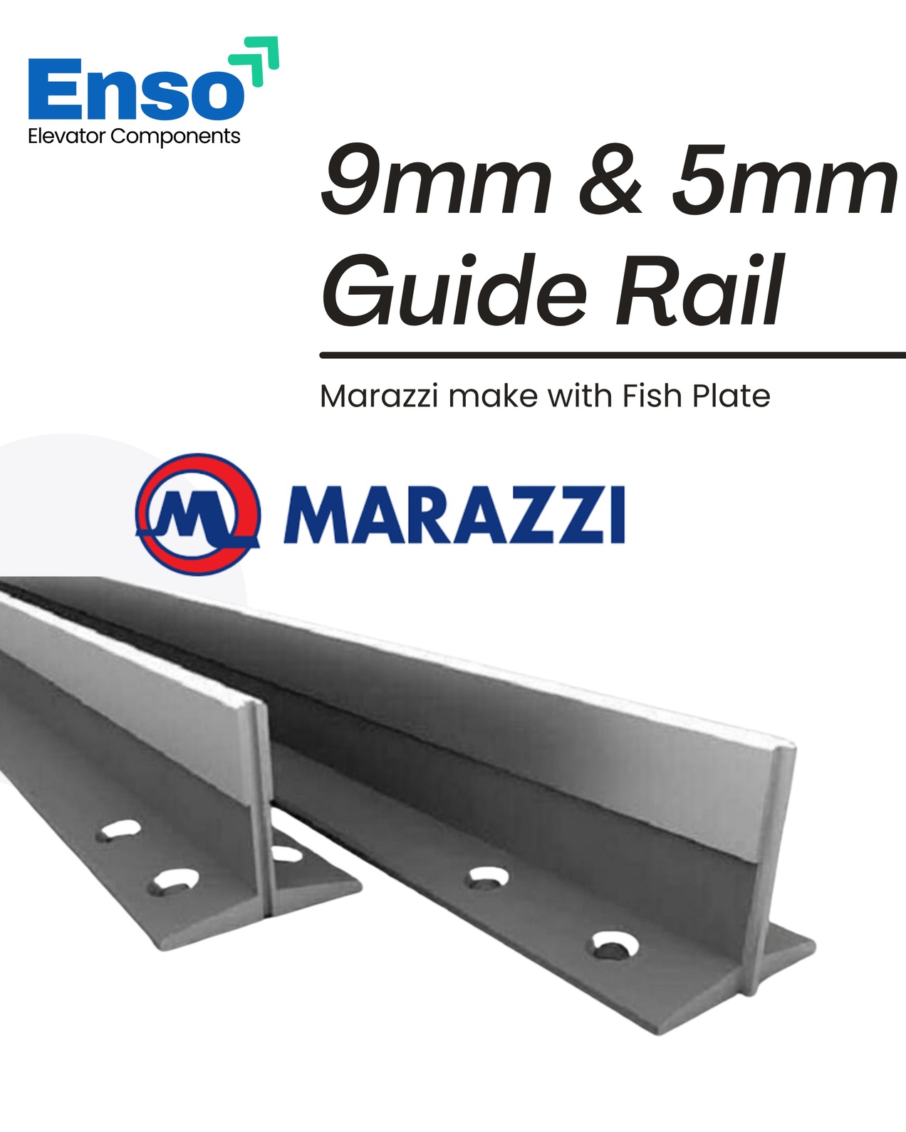 T70 & T45  9MM & 5MM GUIDE RAIL _ 5Mtr (0006) With Fish Plate 